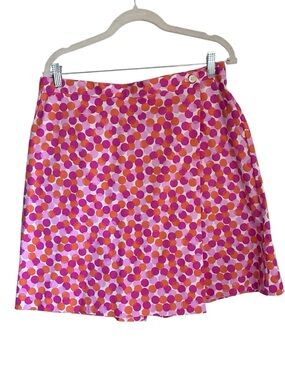 Vintage 90s Kidcore Retro Quirky Pink Orange Polka Dot A-Line Skort Sz 1X